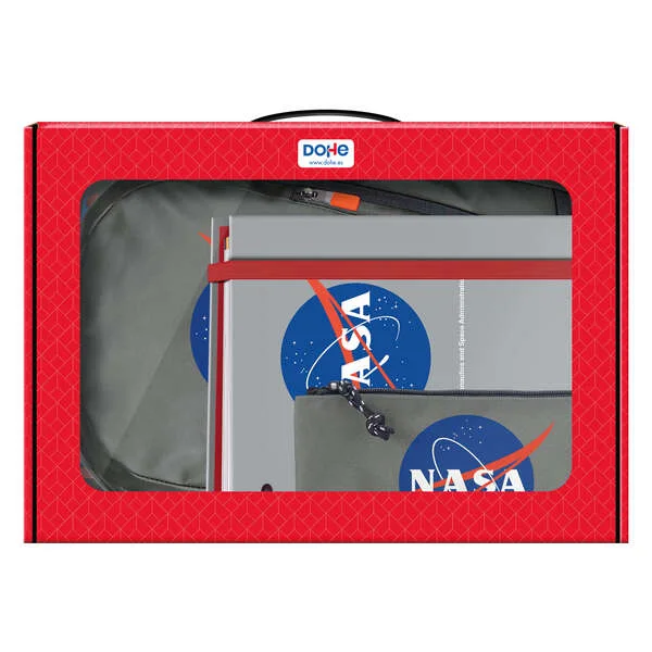 Dohe Pack Mochila, Carpeta y Portatodo Nasa grey - Maletin Regalo 365x515x105mm - Carpeta A4 Recambio, Mochila 3 Compartimentos Grande - Portatodo Triple