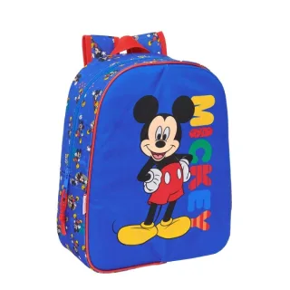 Safta Mickey Mouse Today Mochila Infantil - Adaptable a Carro - Portabotellas - Hombreras Ergonomicas - Bolsillo Frontal - 10L - 260x110x340mm - Color Azul