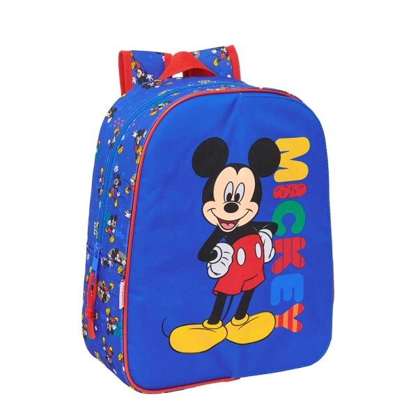 Safta Mickey Mouse Today Mochila Infantil - Adaptable a Carro - Portabotellas - Hombreras Ergonomicas - Bolsillo Frontal - 10L - 260x110x340mm - Color Azul
