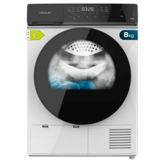 Cecotec Bolero DressCode Dry 8400 Inverter Secadora con Bomba de Calor de 8kg - 15 Programas - Tambor de Acero Inoxidable - Motor Inverter - Programable - Bloqueo de Seguridad - Color Blanco