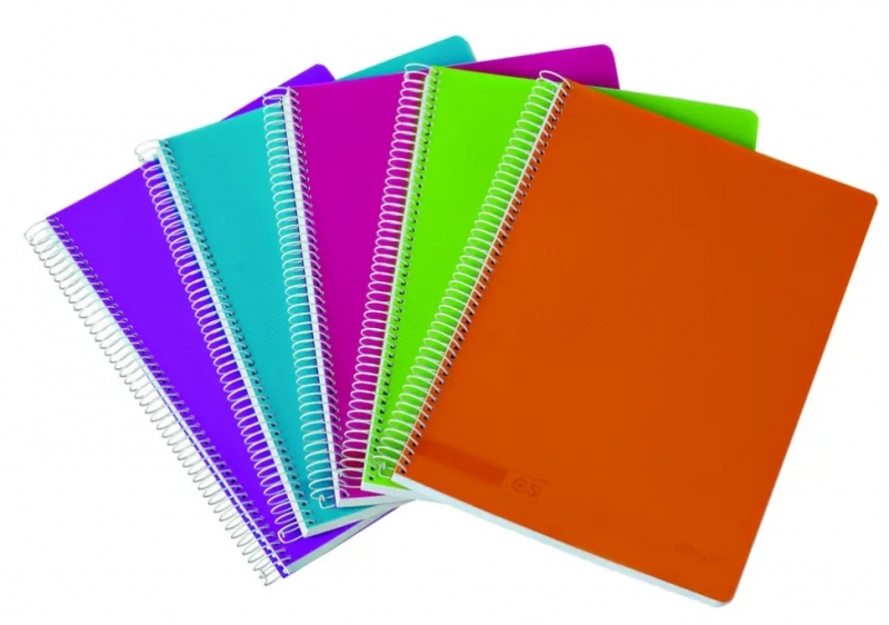Ancor Classic Stripes Cuaderno Espiral Tamaño Folio Raya Horizontal - 80 Hojas 90gr - Tapa de Plastico - Colores Surtidos · Pack de 5 uds.