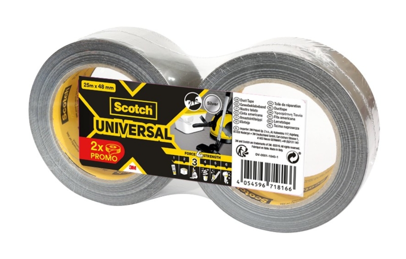 Scotch Universal Cinta Adhesiva Americana - 48mm x 25m - Color Plata