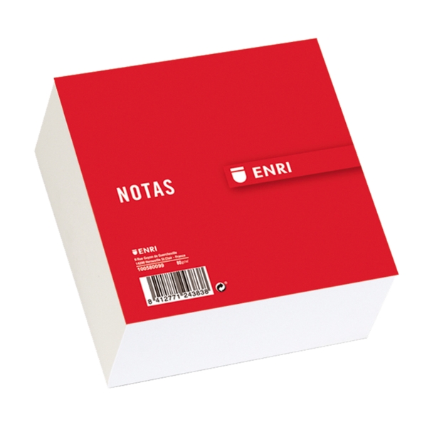 Enri Taco de Notas Encolado Liso Rojo - Facil de Arrancar y Pegar · Pack de 12 uds.