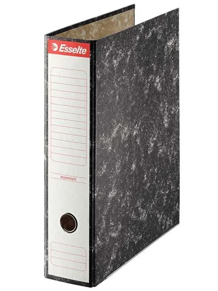 Esselte Archivador de Palanca Formato Folio - Lomo 75mm - Capacidad para 500 Hojas - Color Negro Jaspeado · Pack de 20 uds.
