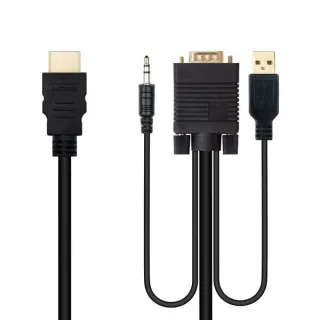 Nanocable Conversor HDMI a VGA-Jack-UBS, 1.8 m