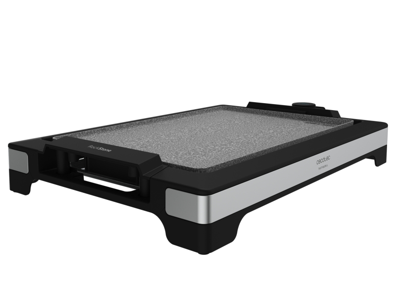 Cecotec Tasty and Grill 2000 InoxStone Plancha Electrica - 2000W - Antiadherente - Termostato Regulable - Placa de Acero Extraible - Apto Lavavajillas - Bandeja Recogegrasas - 37.5x24.5cm -