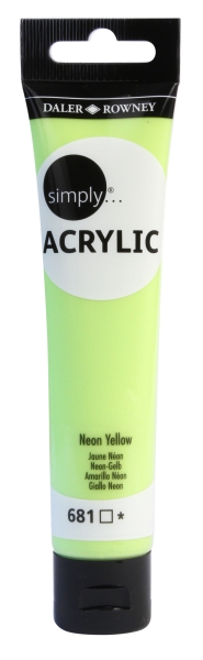 Daler Rowney Simply Pintura Acrilica - Tubo de Plastico - 75ml - Color Amarillo Neon