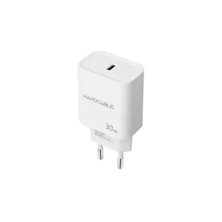 Nanocable Cargador pared USB-C PD 30W Blanco