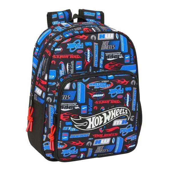 Safta Hot Wheels Mochila Infantil - Portabotellas - Hombreras Acolchadas - Bolsillo Frontal - Asa de Mano Superior - 9L - 270x100x330mm - Color Azul