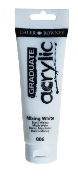Daler Rowney Graduate Pintura Acrilica - Tubo de Plastico - 120ml - Color Blanco de Mezcla