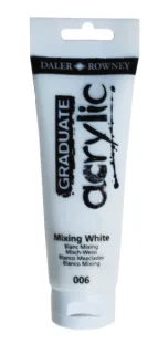 Daler Rowney Graduate Pintura Acrilica - Tubo de Plastico - 120ml - Color Blanco de Mezcla