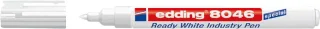 Edding 8046 Rotulador Permanente Industrial - Punta Redonda 1-3mm - Tinta Opaca - Resistente al Desgaste, Roce y Luz - Color Blanco · Pack de 10 uds.