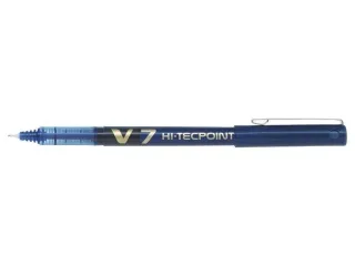 Pilot Boligrafo de Tinta Liquida V7 HI-Tecpoint Rollerball - Punta Fina de Aguja 0.7mm - Trazo 0.5mm - Color Azul · Pack de 12 uds.
