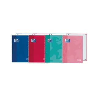 Oxford Cuaderno de Espiral - Formato A5+ - 80 Hojas - Cuadricula 5x5mm - Tapa Extradura - Digitalizacion de Textos con App - Colores Surtidos · Pack de 5 uds.