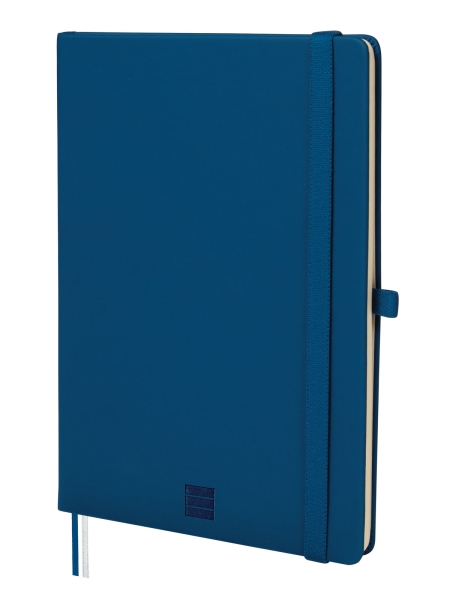 Finocam Nexo Cuaderno de Tapa Dura - 72 Hojas - Formato A5 - 148x210mm - Papel Crema de 80g/m2 - Liso - Bolsillo Interior - Cierre con Goma - Hojas Microperforadas - Color Azul Marino