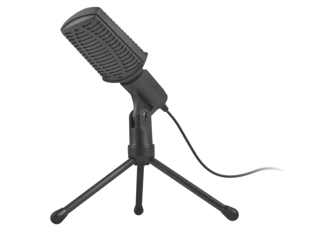 Natec ASP Microfono de Sobremesa - Base de Tripode - Grabacion Alta Calidad - Cable 1,8m
