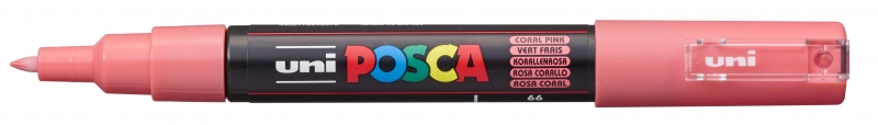 Posca PC-1M Marcador de Pintura - Punta Conica 0.7mm - Tinta Base al Agua - Resistente a la Luz - Color Rosa Coral · Pack de 6 uds.