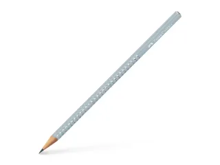 Faber-Castell Sparkle Aurora Lapiz Triangular de Grafito B - Mina Resistente a la Rotura - Con Cabelilla Plateada - Color del Cuerpo Azul Helado · Pack de 12 uds.