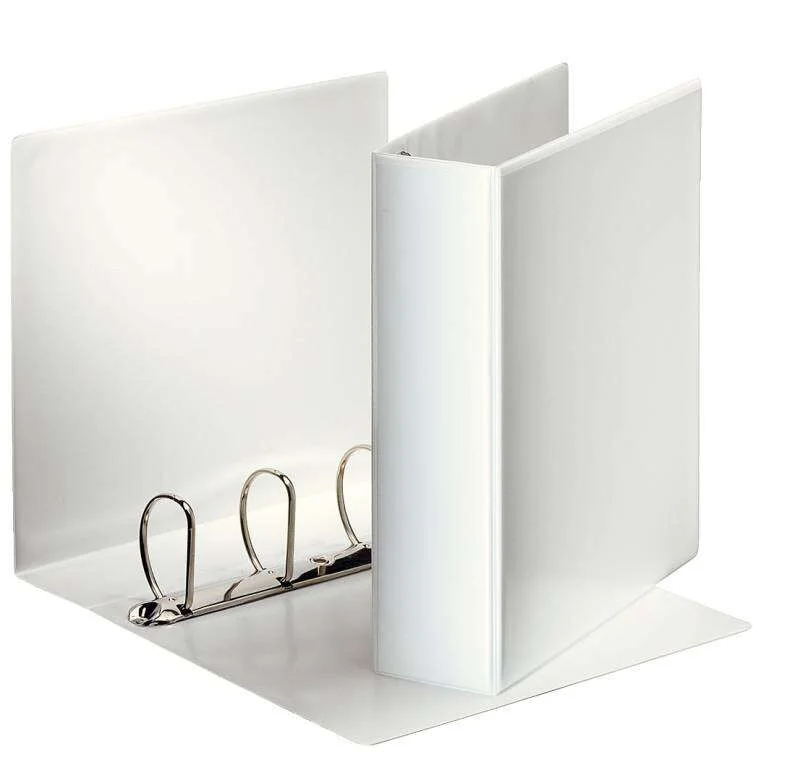 Esselte Carpeta Canguro Gama Basica 60mm - Mecanismo 4 Anillas Mixtas - 2 Bolsillos Exteriores - A4 - Blanco