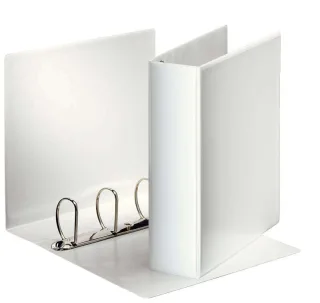 Esselte Carpeta Canguro Gama Basica 60mm - Mecanismo 4 Anillas Mixtas - 2 Bolsillos Exteriores - A4 - Blanco