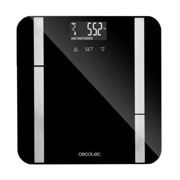 Cecotec Surface Precision 9450 Full Healthy Bascula de Baño - Alta Precision - Plataforma de Cristal Templado - Pantalla LCD Invertida - Peso Max. 180kg