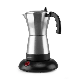Orbegozo KFE 660 Cafetera Italiana Electrica Comparte Diversion con 6 Tazas de Cafe Caliente en Minutos Potencia 480W - Apagado Automatico - Tapadera con Ventana - Base de Toque Frio y Rotac