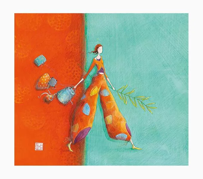 Pictura Gaëlle Boissonnard Tarjeta Doble - Acabado en Barniz de Relieve UV Grueso - Laminado Mate de Tacto Suave - 10.5x21cm - Papel con Certificacion FSC