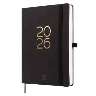Finocam Capri Agenda Internacional - Anual 2026 - Formato FA5 - 153x23x214mm - 1 Dia por Pagina - Color Negro