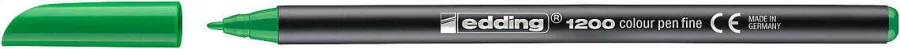 Edding 1200 Rotulador - Punta Redonda - Trazo 1mm - Tinta con Base de Agua - Color Verde Neon · Pack de 10 uds.