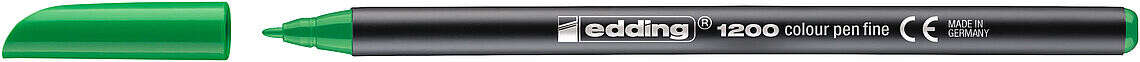 Edding 1200 Rotulador - Punta Redonda - Trazo 1mm - Tinta con Base de Agua - Color Verde Neon · Pack de 10 uds.