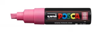 Posca PC-8K Marcador de Pintura - Punta Biselada Acrilica 8mm - Tinta Base al Agua - No Permanente - Resistente a la Luz - Ideal para Carteleria y Decoracion - Color Rosa · Pack de 6 uds.