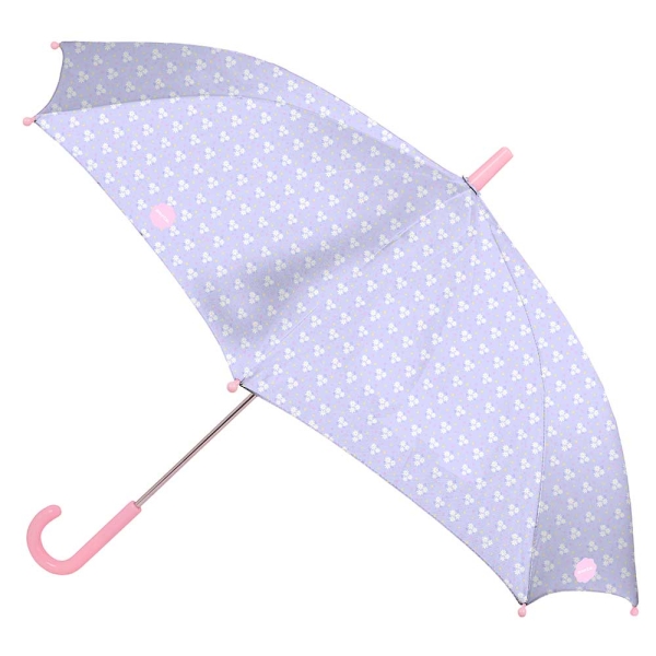 Safta Bouquet Paraguas Automatico de 60cm - 8 Paneles - Asa Engomada - Punta de PVC - Poliester - Nervios de Acero de 10mm - Color Violeta