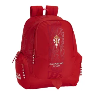 Safta Real Sporting de Gijon Corporativa Mochila Adaptable a Carro - Bolsillos Laterales - 2 Compartimentos - Hombreras Ergonomicas - Tirador Doble - Asa de Mano - 23.4L - 320x170x430mm - Co