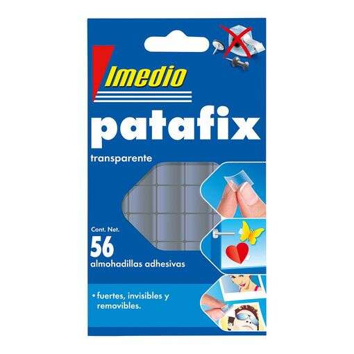 Imedio Patafix Masilla Adhesiva Transparente - Fuertes, Limpias y Removibles - 56 Piezas · Pack de 12 uds.