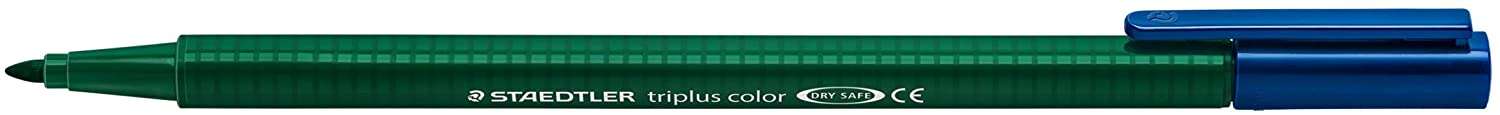 Staedtler Triplus Color 323 Rotulador de Punta Fina - Trazo 1mm Aprox - Tinta Base de Agua - Color Verde Tierra · Pack de 10 uds.