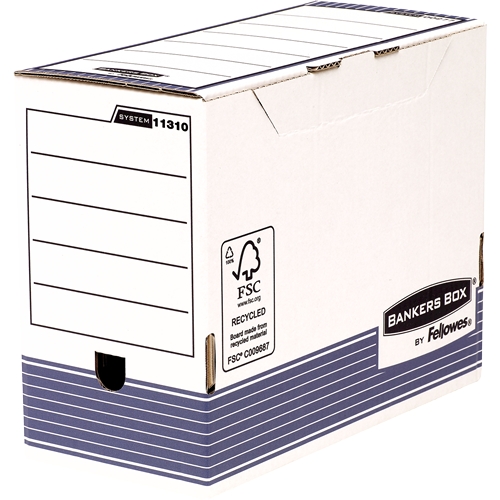 Fellowes Bankers Box Pack de 10 Cajas de Archivos Tamaño A4+ Fastfold - Medidas Internas 24.9x14.3x33cm - Medidas Externas 25.3x15x34.5cm - Lomo de 150mm - Montaje Automatico - Certificacion