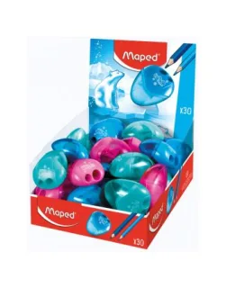 Maped I-Gloo Sacapuntas de 1 Orificio con Deposito de Gran Capacidad - Forma Ergonomica - Colores Surtidos · Pack de 30 uds.