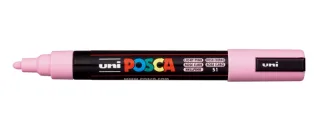 Posca PC-5M Marcador de Pintura - Punta de Bala 1.8-2.5mm - Tinta Base al Agua - Resistente a la Luz - Color Rosa Claro · Pack de 6 uds.