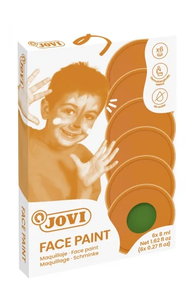 Jovi Estuche de 6 Botes Maquillaje Crema - Hipoalergenico - Base Grasa - Facil Aplicacion - Gran Cobertura - sin Parabenos - Facil de Retirar - Color Verde