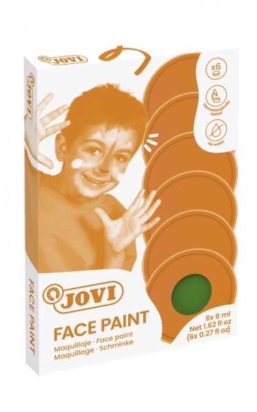 Jovi Estuche de 6 Botes Maquillaje Crema - Hipoalergenico - Base Grasa - Facil Aplicacion - Gran Cobertura - sin Parabenos - Facil de Retirar - Color Verde