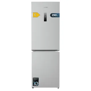 Cecotec Bolero CoolMarket Combi 290 Inox Frigorifico Combi - Capacidad 290L - Luz LED - Total Nofrost - Modo Vacaciones - Cajon para Carne y Pesado - Clase E - 185x59.5cm - Color Acero