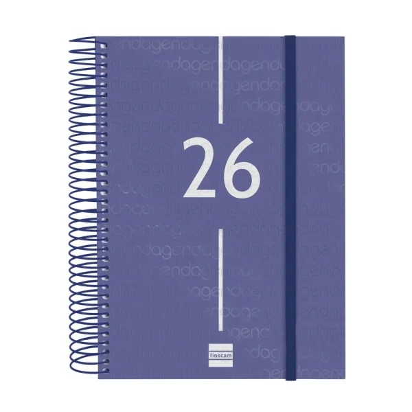 Finocam Year Agenda de Espiral - Tapa Ligera - Formato E10 - 175x29x212mm - 1 Dia por Pagina - Color Azul
