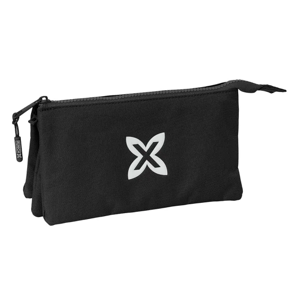 Safta Munich Basicos Estuche Portatodo - 3 Compartimentos - 22x12x3cm - Color Negro