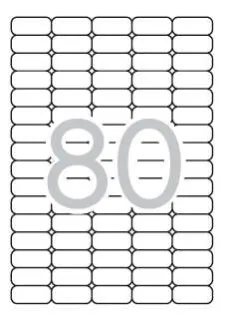 Apli Pack de 2.000 Etiquetas 35.6x16.9mm - 25 Hojas por 80 Etiquetas - Adhesivo Removible - Cantos Romos - Aptas para Impresion Inkjet, Laser - Color Blanco