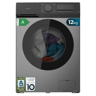 Cecotec Bolero DressCode 12450 Inverter Steel Lavadora de Carga Frontal - Capacidad 12kg - Velocidad 1400rpm - Temperatura Regulable - Display LED - Motor Inverter - Inicio Programable - Col