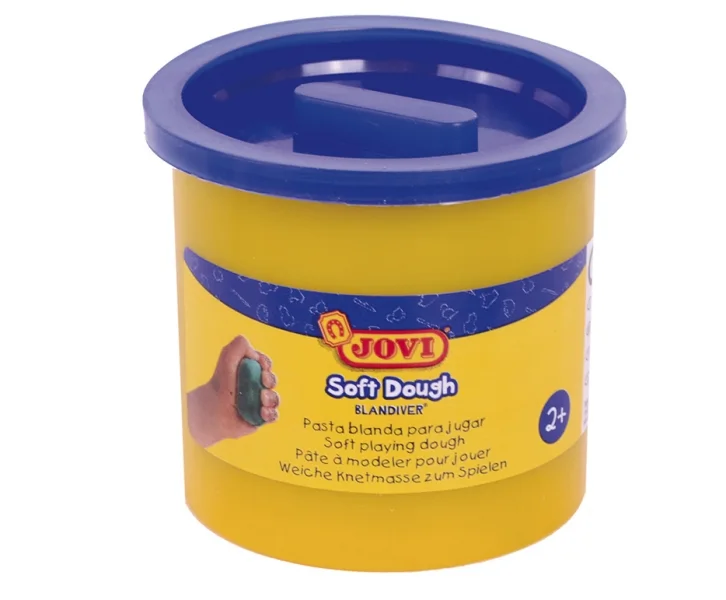 Jovi Soft Dough Blandiver Pack con 5 Botes de Pasta de Modelar 110gr - Blanda y Flexible - Facil de Amasar y Moldear - Ideal para Iniciacion al Modelaje - Color Azul