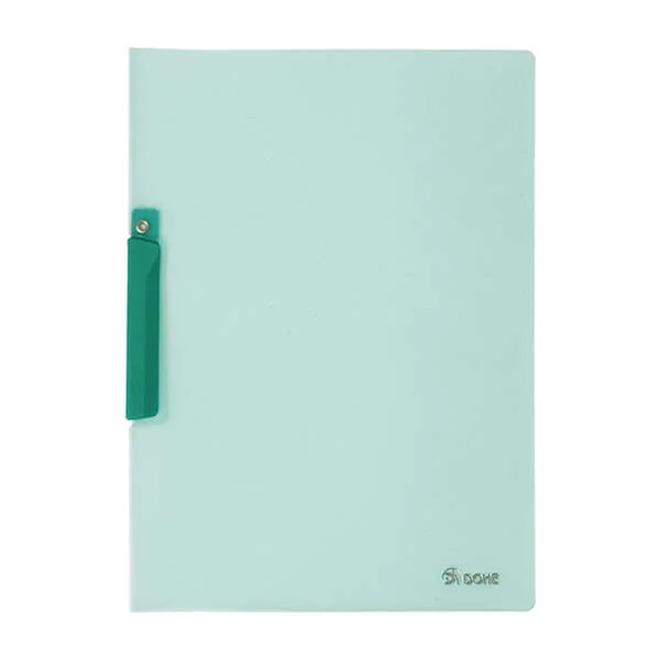 Dohe Dossier con Pinza Pivotante Tamaño A4 - Fabricado en Polipropileno Translucido de 450 Micras - Color Verde · Pack de 8 uds.