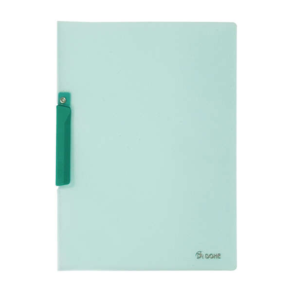 Dohe Dossier con Pinza Pivotante Tamaño A4 - Fabricado en Polipropileno Translucido de 450 Micras - Color Verde · Pack de 8 uds.