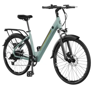 Cecotec Urban Bicicleta Electrica de 28" - Doble Disco de Freno Hidraulico - Autonomia hasta 90km - Cambio Shimano de 7 Velocidades - Bateria de 36V y 12.8Ah - Suspension Delantera - Color M