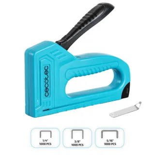 Cecotec FastTacker Clavadora/Grapadora - 3000 Grapas Incluidas - Color Negro y Azul
